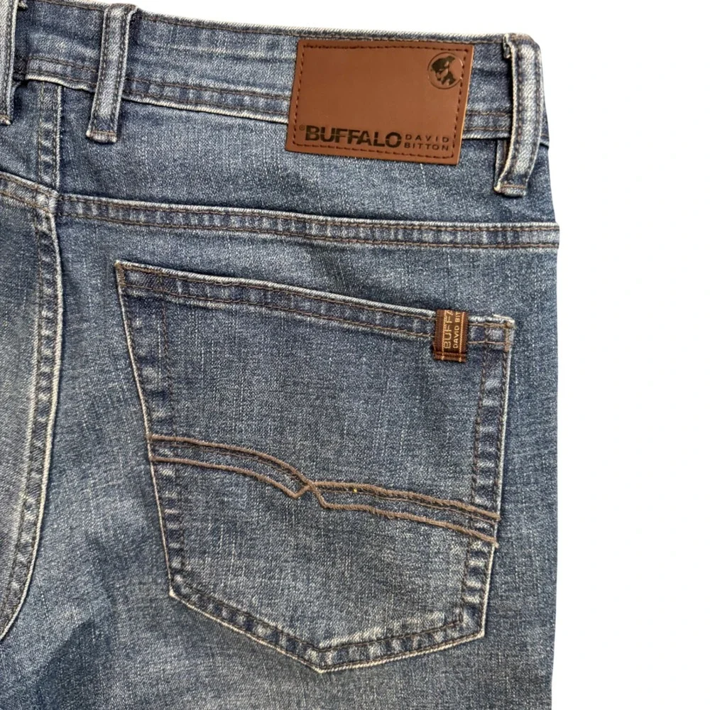 Buffalo David‎ Bitton Jackson Jeans Men 32x32 Blue Straight Stretch 35x32 Actual